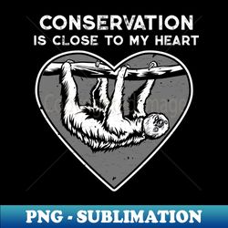 Sloth Conservation Heart - Instant PNG Sublimation Download - Vibrant and Eye-Catching Typography