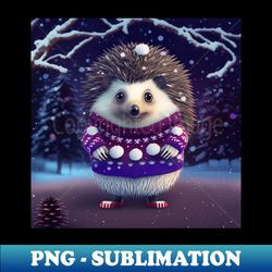 Cute Christmas Hedgehog - Instant PNG Sublimation Download - Defying the Norms