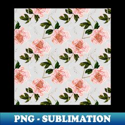 Pattern peonies and golden triangles - PNG Transparent Sublimation File - Bold & Eye-catching