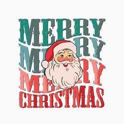 Vintage Merry Christmas Cute Santa SVG Cutting Digital File
