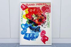 Talking Heads Poster, Rock Band Poster, Vintage Music Poster, Talking Heads 1980s Concert Poster, Abstract Talking Heads