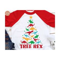 Dinosaur Holiday Tree Svg, Christmas Dinosaur Svg, Christmas Tree Svg, Kids Holiday Svg, Kids Christmas Shirt Svg File For Cricut