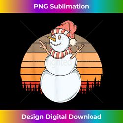 Snowman Vintage Sunset Winter Family Christmas Pa - Futuristic PNG Sublimation File - Access the Spectrum of Sublimation Artistry