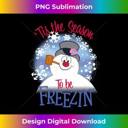 Frosty The Snowman 'Tis The Season To Be Freezin' Long Sl - Contemporary PNG Sublimation Design - Customize with Flair