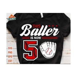 This Baller is Now 5 Svg, Baseball Birthday Svg, 5th Birthday Boy Svg, Baseball Svg, Baseball Boy Svg, Baseball Party Birthday Shirt Svg