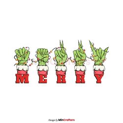 Grinch Hand ASL Merry Christmas Sign Language SVG File