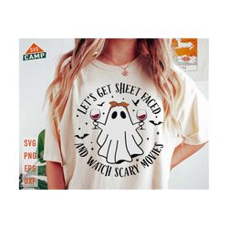 Let's get Sheet Faced svg, funny halloween svg, cute ghost svg, halloween party svg, spooky season svg, ghost svg, halloween shirt svg