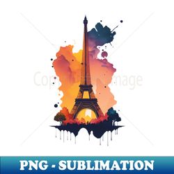 Paris Eiffel Tower Watercolor Tee - Trendy Sublimation Digital Download - Capture Imagination with Every Detail