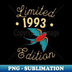Limited edition 1993 retro vintage swallow bird - Retro PNG Sublimation Digital Download - Bold & Eye-catching