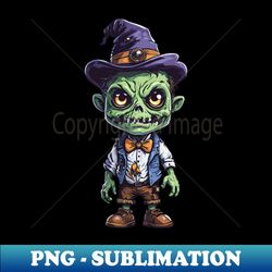Little Zombie in a Halloween hat - Signature Sublimation PNG File - Enhance Your Apparel with Stunning Detail
