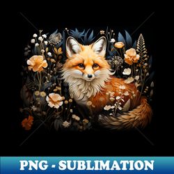 Cottagecore Aesthetic Fox - Exclusive PNG Sublimation Download - Perfect for Creative Projects