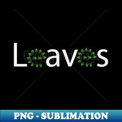 Leaves artistic typographic logo design - Sublimation-Ready PNG File - Bold & Eye-catching