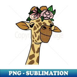 Cute Floral Giraffe - Artistic Sublimation Digital File - Boost Your Success with this Inspirational PNG Download