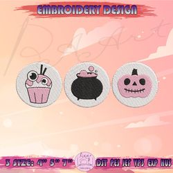 Halloween Pink Sugar Cookies Embroidery Design, Spooky Cookie Embroidery, Cookie Halloween Embroidery, Machine Embroidery Designs