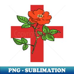 Patriotic St George Ensign and Tudor Rose England Fan - Instant Sublimation Digital Download - Transform Your Sublimation Creations