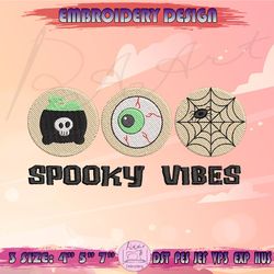 Cookie Spooky Vibes Embroidery Design, Halloween Cookie Embroidery, Halloween Embroidery, Machine Embroidery Designs