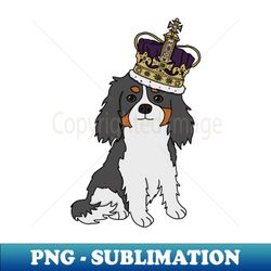 Cute cavalier king charles spaniel wearing a crown - High-Quality PNG Sublimation Download - Instantly Transform Your Sublimation Projects