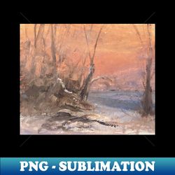 sunset snow oil on canvas - creative sublimation png download - perfect for creative projects