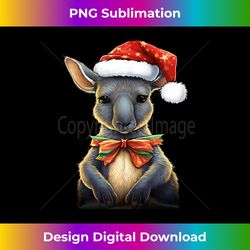 Kangaroo Santa Hat Christmas Lights X-Mas Pajamas Party Tank - Crafted Sublimation Digital Download - Tailor-Made for Sublimation Craftsmanship