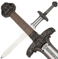 Handmade Carbon Steel Canon The Barbarian Replica Sword With Scabbard Ancient Greek Sword, Medieval King Sword