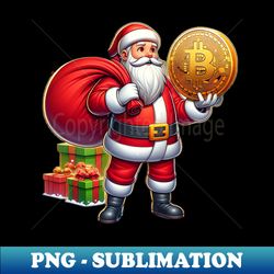 Bitcoin Santa Claus - PNG Transparent Digital Download File for Sublimation - Perfect for Personalization