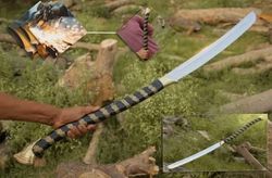 Handmade Carbon Steel High Elven Warrior Sword With Scabbard Lord Of Rings LOTR, Medieval King Sword