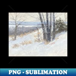 snowy meadow oil on canvas - trendy sublimation digital download - stunning sublimation graphics