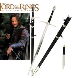 Handmade Stainless Steel Strider Ranger Aragorn Decor Sword With Scabbard Ancient Greek Sword, Medieval King Sword