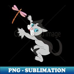 A kitten and a dragonfly - Elegant Sublimation PNG Download - Create with Confidence