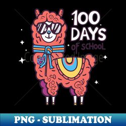 100 Days of School NoProb Llama - High-Quality PNG Sublimation Download - Boost Your Success with this Inspirational PNG Download