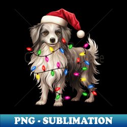 Christmas Dog Chinese Crested - Retro PNG Sublimation Digital Download - Spice Up Your Sublimation Projects