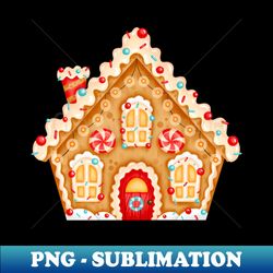 Cute cartoon Gingerbread House 2 - PNG Transparent Digital Download File for Sublimation - Perfect for Sublimation Mastery