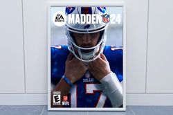 Madden NFL 24 Poster, Josh Allen Poster, Football Poster, Game Poster, Madden 24 Fan Gift, Madden NFL Poster