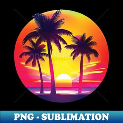 Vintage Dream Sunset Palm Tree - Exclusive Sublimation Digital File - Unleash Your Inner Rebellion