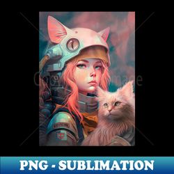 pilot girl and cat - Unique Sublimation PNG Download - Perfect for Creative Projects