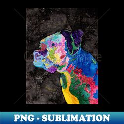 Colorful Rainbow Boxer Dog in Alcohol Ink - Stylish Sublimation Digital Download - Enhance Your Apparel with Stunning Detail