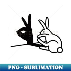 Funny Rabbit hand shadow puppets bunny figure pop art - Instant PNG Sublimation Download - Instantly Transform Your Sublimation Projects