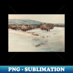 Snow Field Landscape Oil Painting - Artistic Sublimation Digital File - Unleash Your Creativity