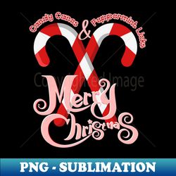 Sweet Holiday Vibes Candy Canes and Peppermint Licks - PNG Transparent Digital Download File for Sublimation - Bold & Eye-catching