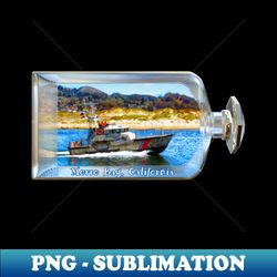 ship in a bottle morro bay california - exclusive sublimation digital file - fashionable and fearless