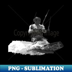Kitesurfer Surfing The Wave Artistic Illustration - Digital Sublimation Download File - Bold & Eye-catching