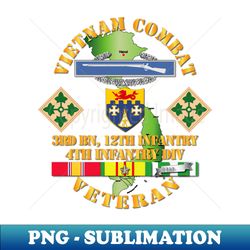 Vietnam Combat Infantry Veteran w 3rd Bn 12th Inf - 4th ID SSI - Creative Sublimation PNG Download - Bring Your Designs to Life