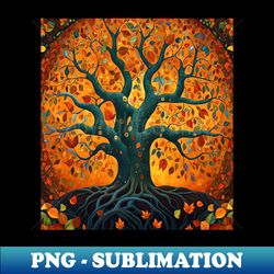 Cosmic Conjoined Tree of Fall - Instant PNG Sublimation Download - Unleash Your Inner Rebellion