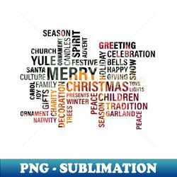 Merry Christmas - Premium PNG Sublimation File - Perfect for Creative Projects