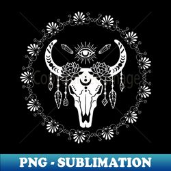 Bull skull with eye - Premium Sublimation Digital Download - Bold & Eye-catching