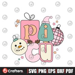 PICU Nurse Pediatric Christmas Vibes SVG For Cricut Files