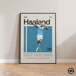 Erling Haaland Poster, Manchester City Poster, Soccer Gifts, Sports Poster, Football Player Poster, Soccer Wall Art, Spo