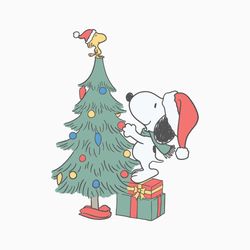 Vintage Peanuts Dog Christmas Tree SVG For Cricut Files