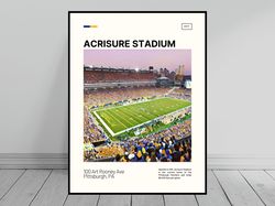 Acrisure Stadium Print  Pittsburgh Panthers Poster  NCAA Stadium Poster   Oil Painting  Modern Art   Travel Art Print