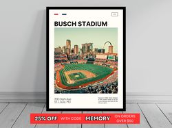 Busch Stadium Print  St Louis Cardinals Poster  Ballpark Art  MLB Stadium Poster   Oil Painting  Modern Art   Travel